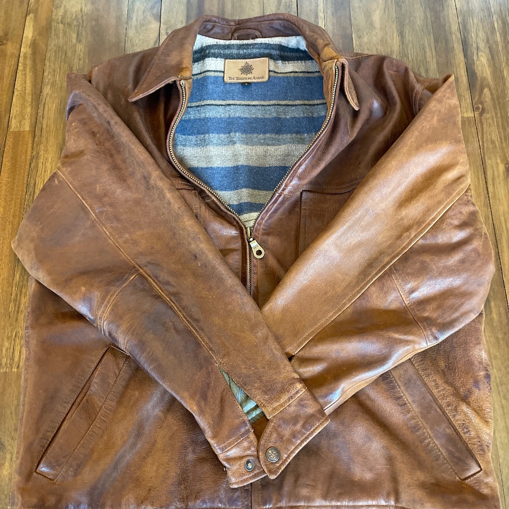 The Territory Ahead Vintage Leather And Wool Mens Jacket